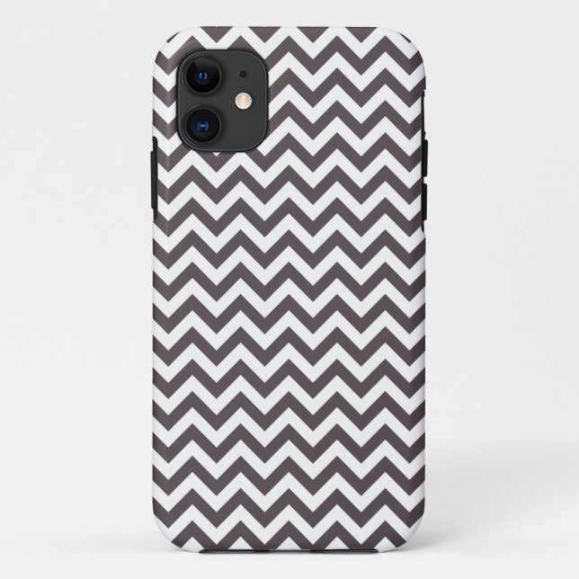 Coques Case-Mate iPhone Motif blanc gris-foncé de Chevron (Dos)