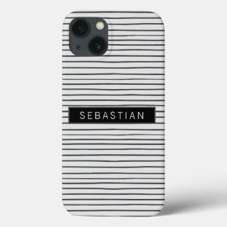 Case-Mate iPhone Case Motif blanc gris rayé personnalisé
