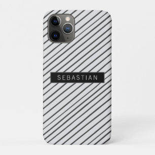 Case-Mate iPhone Case Motif blanc gris rayé personnalisé