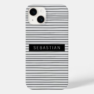 Coque Case-Mate iPhone Motif blanc gris rayé personnalisé