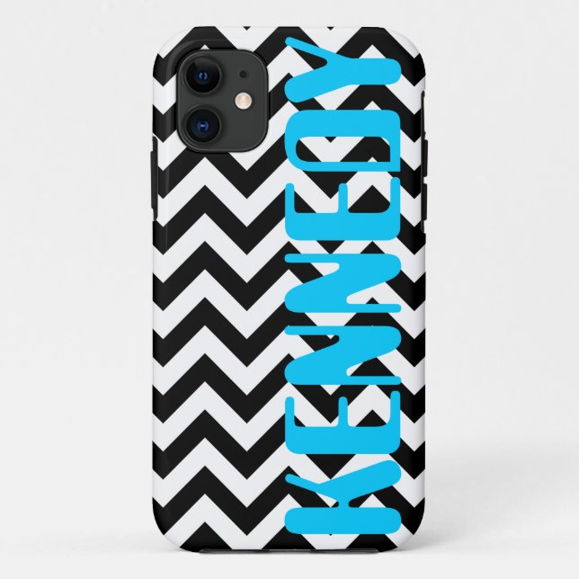 Coques Case-Mate iPhone Motif blanc noir de Chevron (Dos)