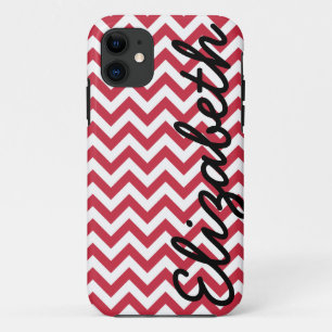 Coques Pour iPhone Motif blanc rouge de Chevron