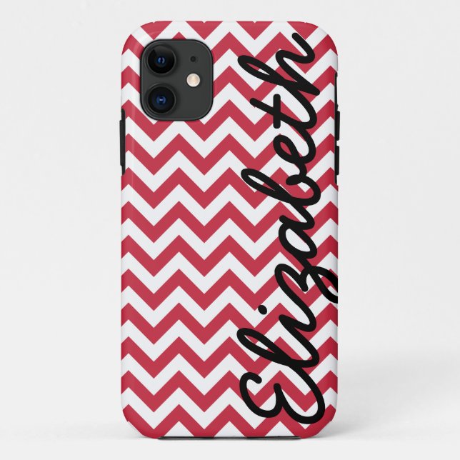 Coques Case-Mate iPhone Motif blanc rouge de Chevron (Dos)