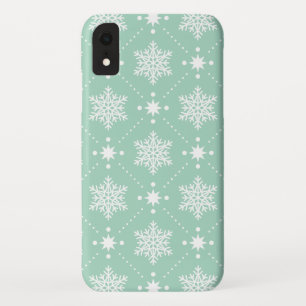 Case-Mate iPhone Case Motif blanc vert en bon état de Noël de flocons 