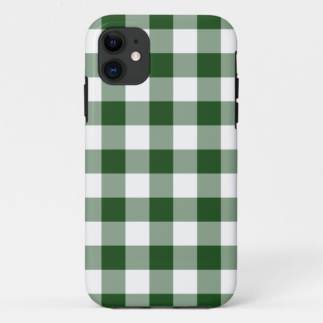 Coques Case-Mate iPhone Motif blanc vert En vichy chèque (Dos)