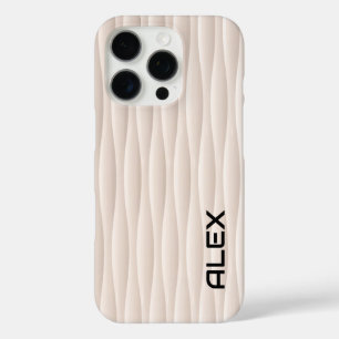 Coque iPhone 16 Pro Motif blanc Wavey - Conception abstraite minimalis