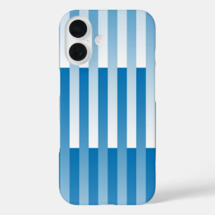 Coque Pour iPhone 16 Motif Bleu Blanc rayé