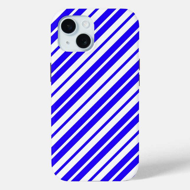 Coques Case-Mate iPhone Motif Bleu Blanc Vertical Grilles (Verso)