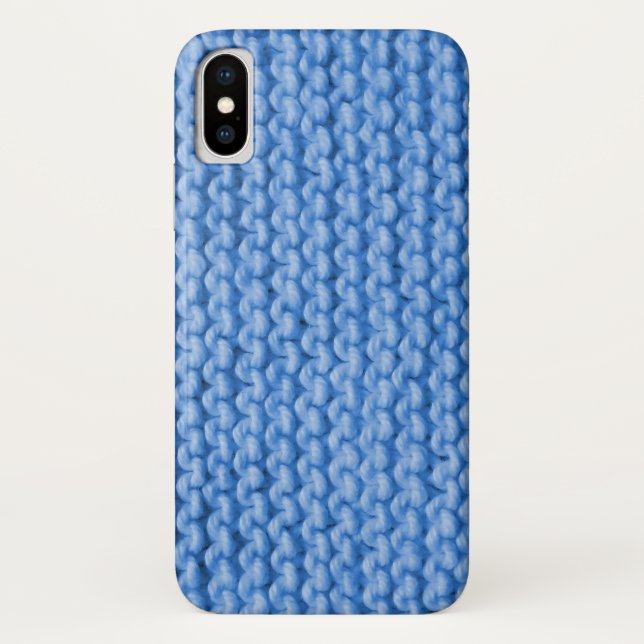 Coques Case-Mate iPhone Motif bleu de Knit (Dos)