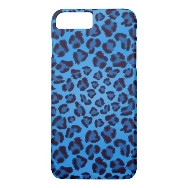 Coques Case-Mate iPhone motif bleu de texture de léopard (Dos)