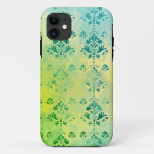 Etui iPhone Case-Mate Motif bleu de vert jaune de damassé vintage