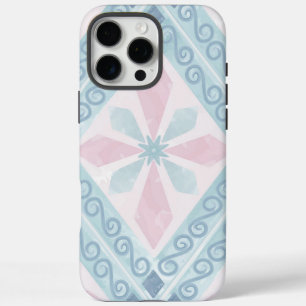 Coque iPhone 16 Pro Max motif bleu en forme de diamant