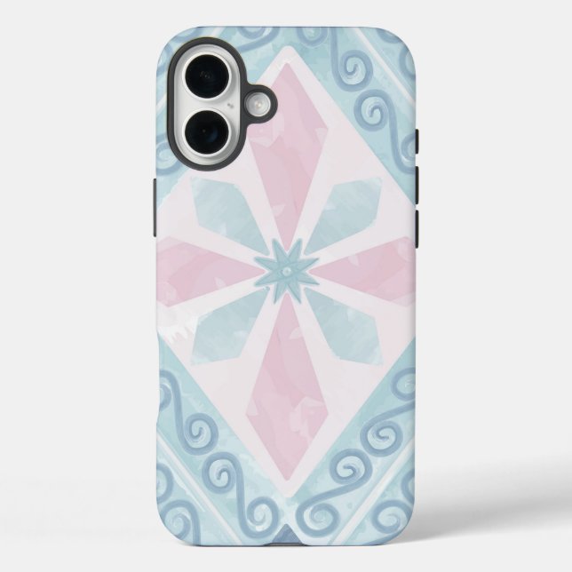 Coques Case-Mate iPhone motif bleu en forme de diamant (Verso)