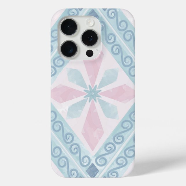 Coques Case-Mate iPhone motif bleu en forme de diamant (Verso)