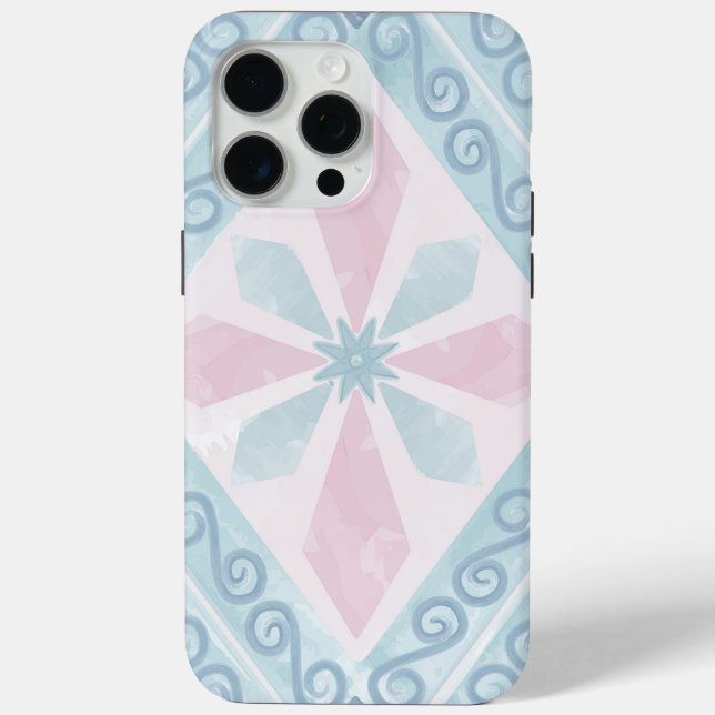 Coques Case-Mate iPhone motif bleu en forme de diamant (Verso)