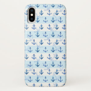 Coque Case-Mate Pour iPhone Motif bleu en pastel d'Ancre