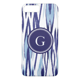 Coque Case-Mate Pour iPhone Motif bleu et blanc chic d'ikat d'aquarelle
