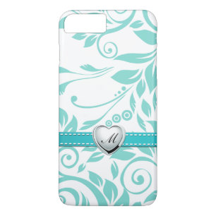 Etui iPhone Case-Mate Motif bleu et blanc d'Aqua de damassé avec le