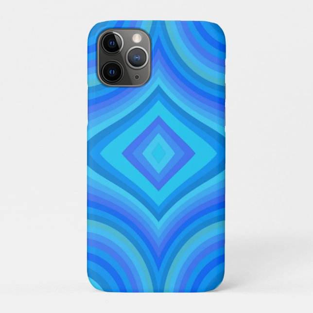 Coques Case-Mate iPhone Motif bleu rétro (Dos)