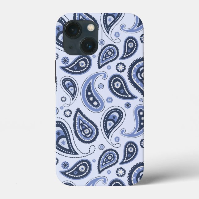 Coques Case-Mate iPhone Motif Blue Paisley (Verso)