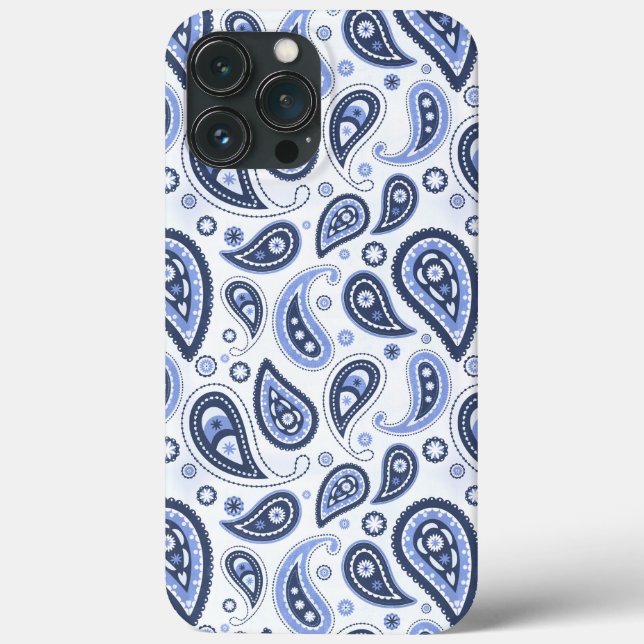 Coques Case-Mate iPhone Motif Blue Paisley (Verso)