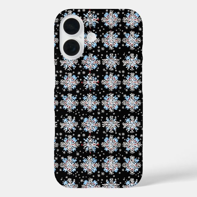 Coques Case-Mate iPhone Motif Blue Snowflake (Verso)