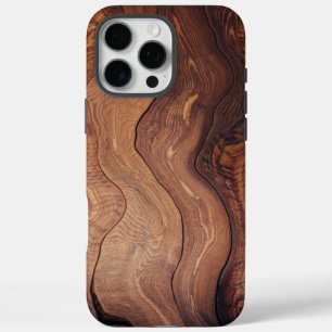Coque iPhone 16 Pro Max Motif Bois En Mouvement Rustique Chic Élégant