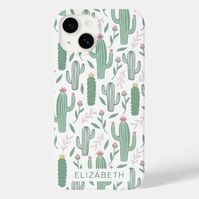 Coques Case-Mate iPhone Motif botanique Cactus personnalisé (Verso)