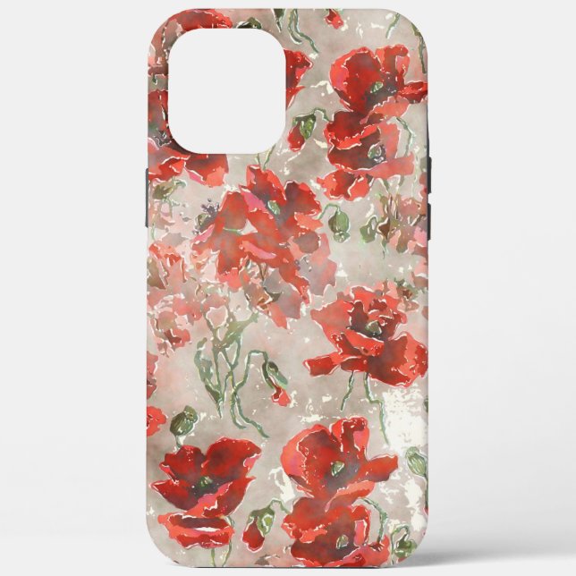 COQUES Case-Mate iPhone MOTIF BOTANIQUE FLEUR DE COQUELICOT ROUGE (Verso)