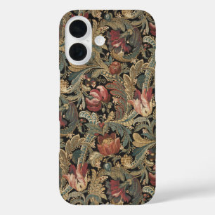 Coque Pour iPhone 16 Motif botanique floral botanique vintage sombre et
