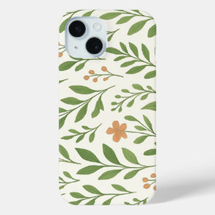 Coque Case-Mate iPhone Motif botanique minimaliste avec feuilles vertes