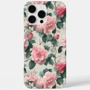 Coque iPhone 16 Pro Max Motif botanique romantique des fleurs de pivoines 
