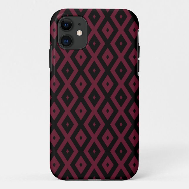 Coques Case-Mate iPhone Motif bourguignon et diamant noir (Dos)