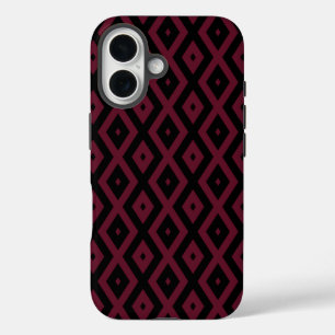 Coque Pour iPhone 16 Motif bourguignon et diamant noir