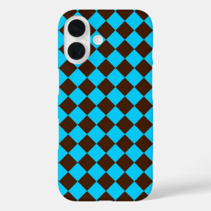 Coque Pour iPhone 16 Motif Brown de contrôle du diamant bleu