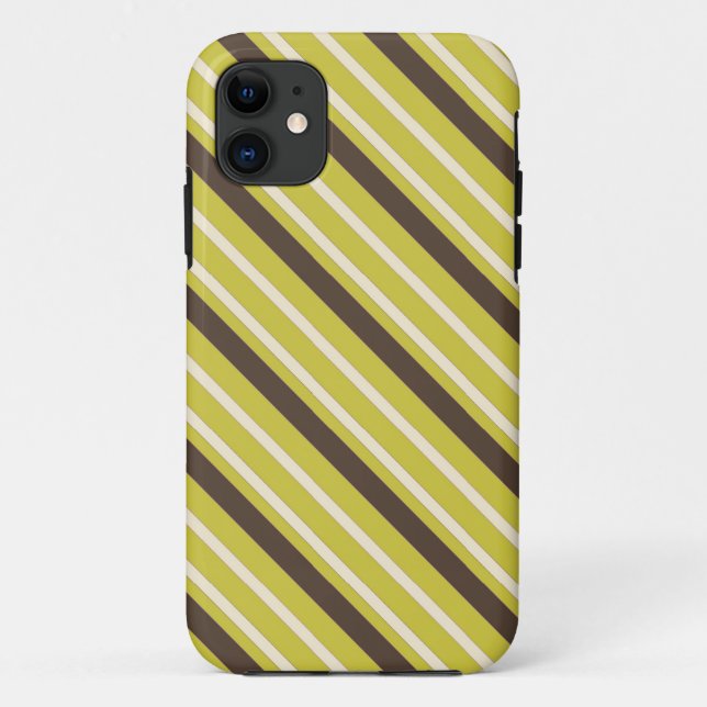 Coques Case-Mate iPhone Motif Brown vert à rayures (Dos)