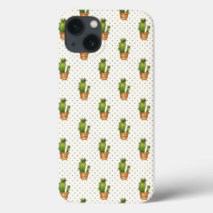 iPhone 13 Coque Motif Cactus & Succulent Polk Dot