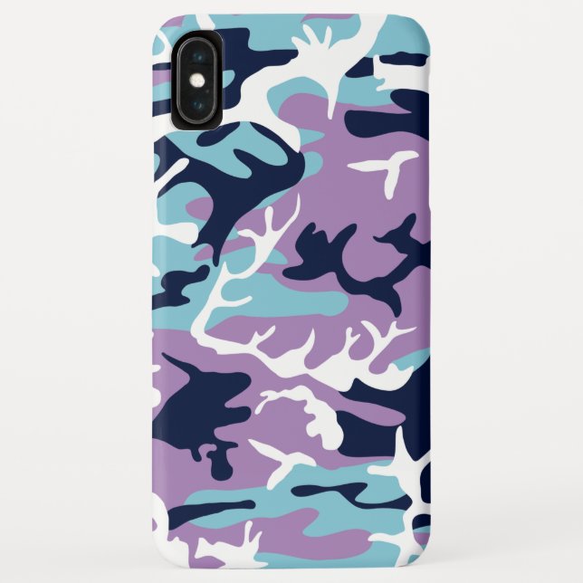 Coques Case-Mate iPhone Motif Camo - Violet Marine Bleu Blanc (Dos)