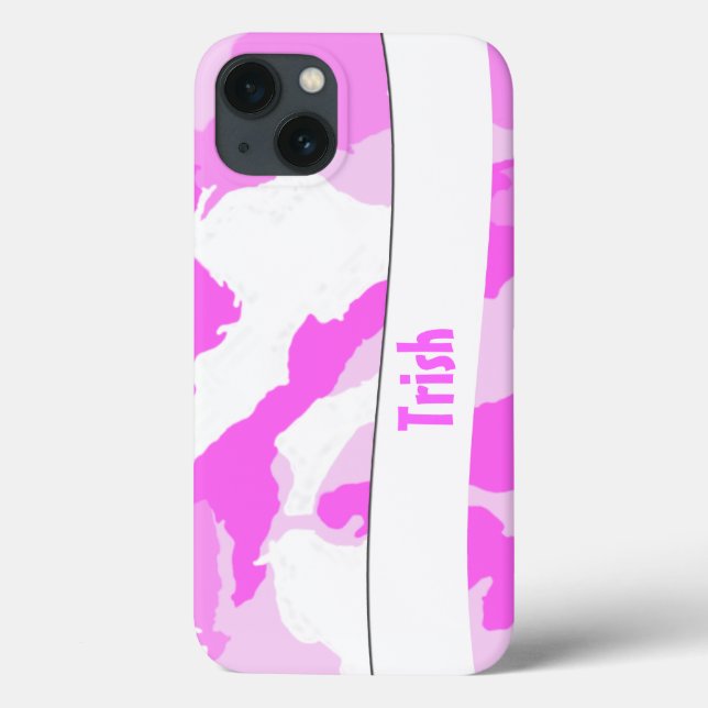 Coques Case-Mate iPhone Motif Camouflage rose blanc (Verso)