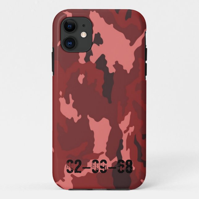 Coques Case-Mate iPhone Motif camouflage rouge rose camouflage bordeaux (Dos)