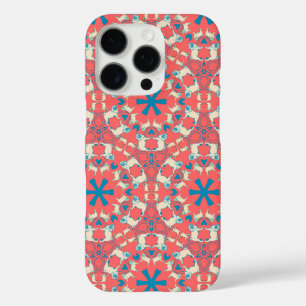 Coque iPhone 16 Pro Motif Carlin Rouge corail moderne