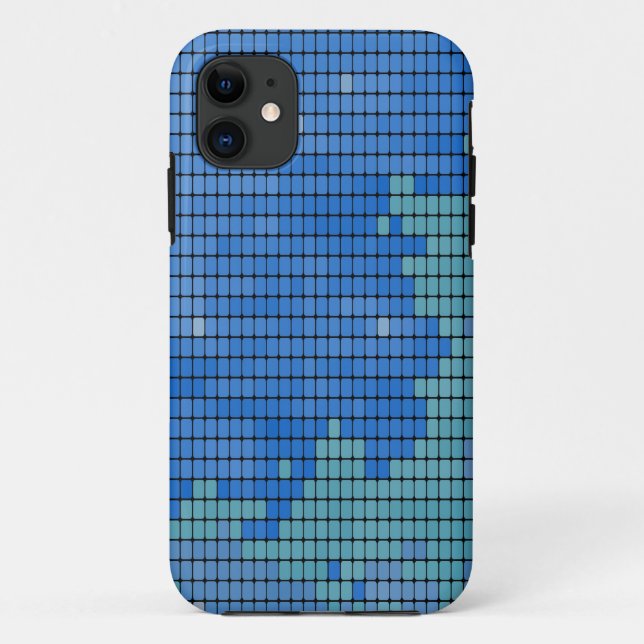 Coques Case-Mate iPhone Motif Carré bleu Abstrait (Dos)