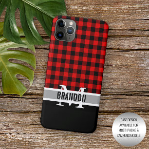 Case-Mate iPhone Case Motif carreaux buffalo noir rouge personnalisé bûc