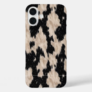 Coque Pour iPhone 16 Plus Motif carreaux de cuir brut faux Western