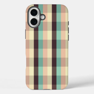 Coque Pour iPhone 16 Plus Motif carreaux pastel en rayures horizontales