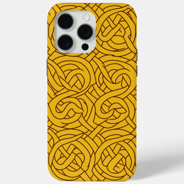 Coques Case-Mate iPhone 🌟 Motif Celtique Jaune en Entrelacs ✨ (Verso)