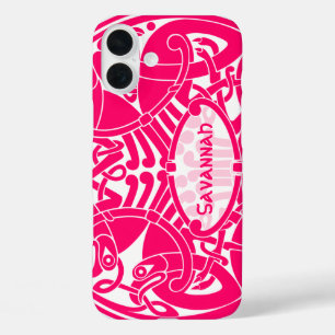 Coques iPhone 16 Plus Motif Cercle d'oiseaux celtique Personnalisé iPhon