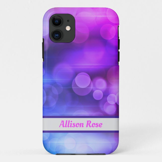 Coques Case-Mate iPhone Motif Cercles Abstraits rose et violet (Dos)