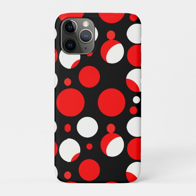 Coques Case-Mate iPhone Motif Cercles noirs et blancs rouges (Dos)