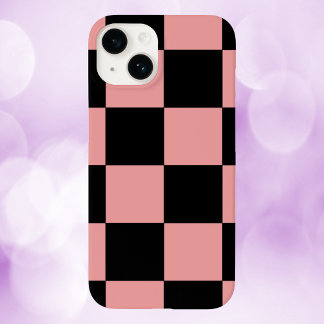 Coque Case-Mate iPhone Motif Checker Carrés rose et noir
